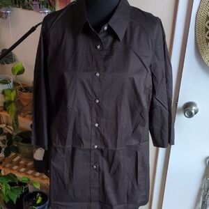 Avenue 18/20 2X Black Button Up Shirt
